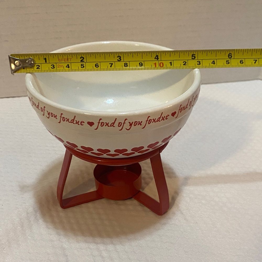 PAI Fondue Serving Set “Fond of you Fondue” & Red Hearts with 4 Serving Forks - Picture 9 of 10